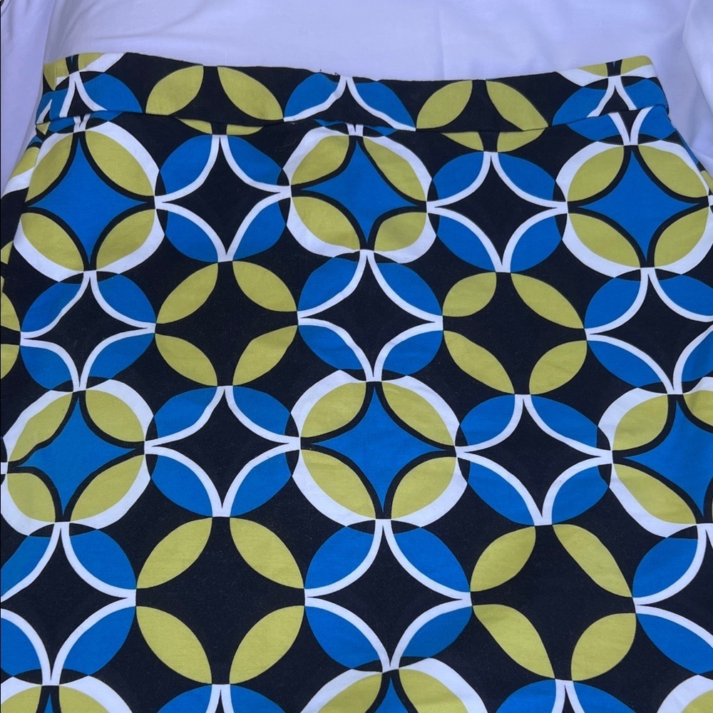 Banana Republic Geometric Pencil Skirt - Blue, Green, Black Sz 4